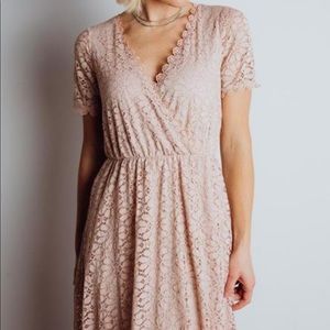 Blush Lace Maxi Dress